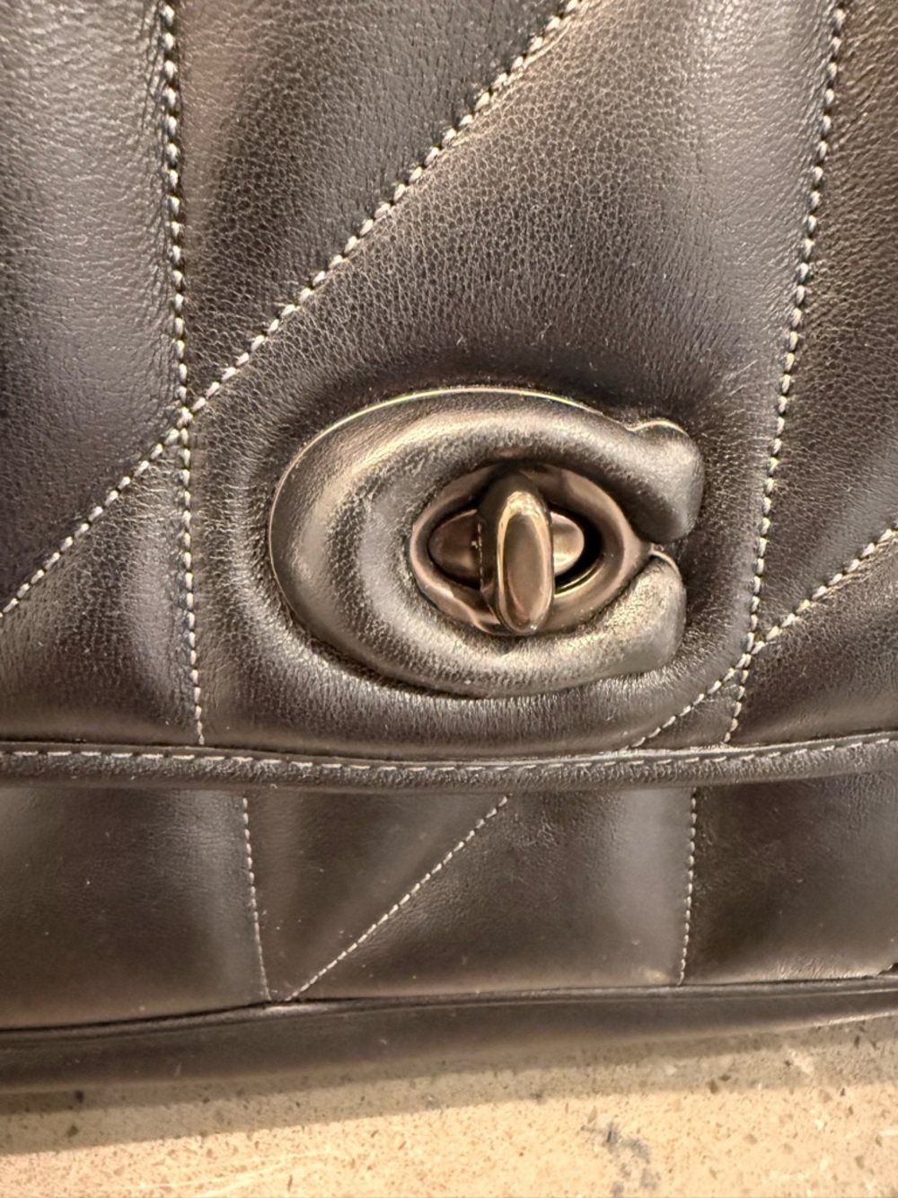 Coach Quilted Leather Shoulder Bag in Black - Picture 3 of 8